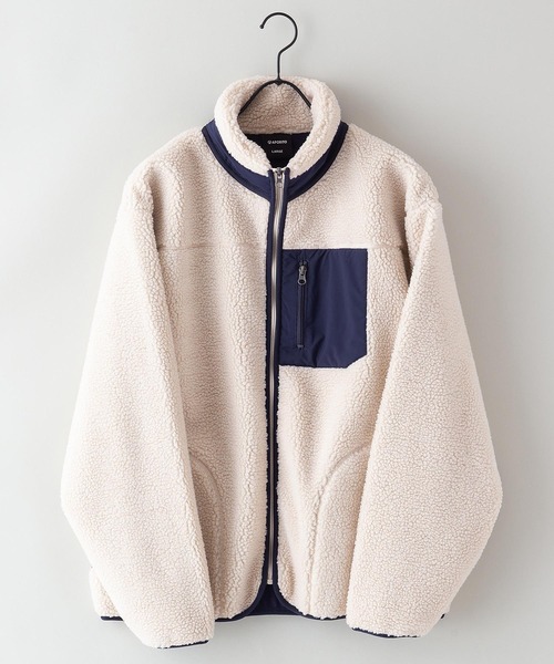 JEANS MATE（ジーンズメイト）の「防風加工　ボアブルゾン　ジャケット（ブルゾン・メンズ・オフホワイト/ベージュ/カーキ/アイボリー・MEDIUM/X-LARGE/LARGE）」の8枚目の写真