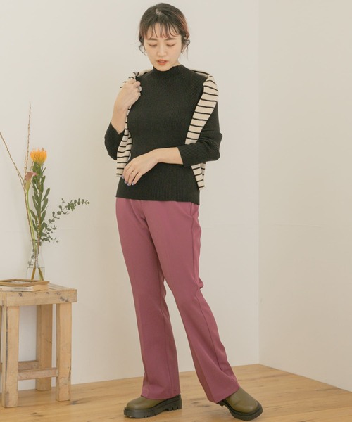 ITEMS URBANRESEARCH(アイテムズ アーバンリサーチ)の「ホソリブハイネックニット(ニット/セーター・レディース・ブラック/グリーン/アイボリー/ライトブラウン・FREE)」の5枚目の写真
