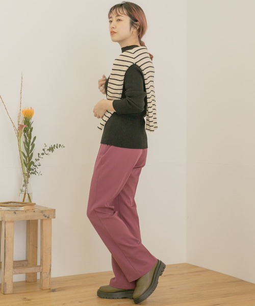 ITEMS URBANRESEARCH(アイテムズ アーバンリサーチ)の「ホソリブハイネックニット(ニット/セーター・レディース・ブラック/グリーン/アイボリー/ライトブラウン・FREE)」の6枚目の写真