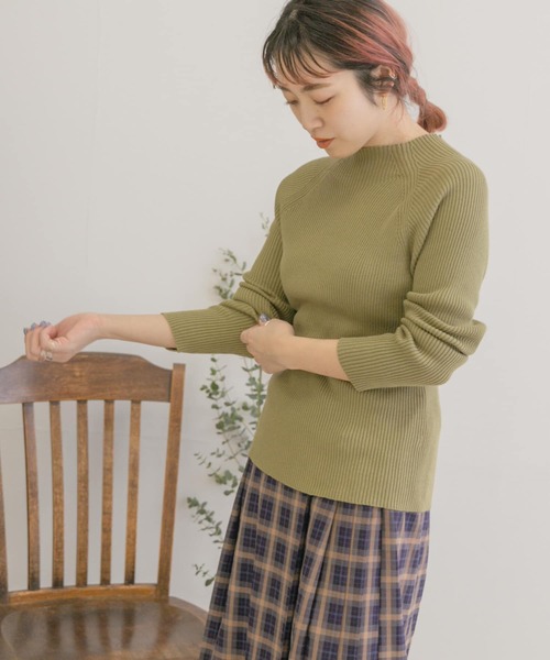 ITEMS URBANRESEARCH(アイテムズ アーバンリサーチ)の「ホソリブハイネックニット(ニット/セーター・レディース・ブラック/グリーン/アイボリー/ライトブラウン・FREE)」の8枚目の写真