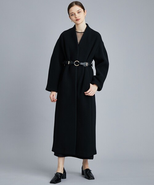 STUDIOUS（ステュディオス）の「UND プランプスリーブベルテッドコート 02120750200（ノーカラーコート・レディース・ブラック・S/M）」の14枚目の写真