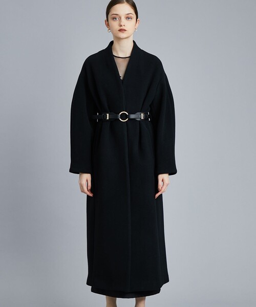 STUDIOUS（ステュディオス）の「UND プランプスリーブベルテッドコート 02120750200（ノーカラーコート・レディース・ブラック・S/M）」の18枚目の写真