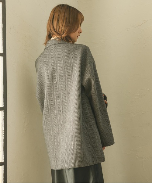 RETRO GIRL（レトロガール）の「フェイクウールテーラードジャケット（チェスターコート・レディース・オフホワイト/レッド/ブラック系その他/ブラウン系その他・FREE）」の16枚目の写真