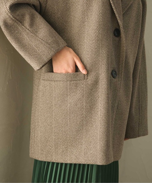 RETRO GIRL（レトロガール）の「フェイクウールテーラードジャケット（チェスターコート・レディース・オフホワイト/レッド/ブラック系その他/ブラウン系その他・FREE）」の22枚目の写真