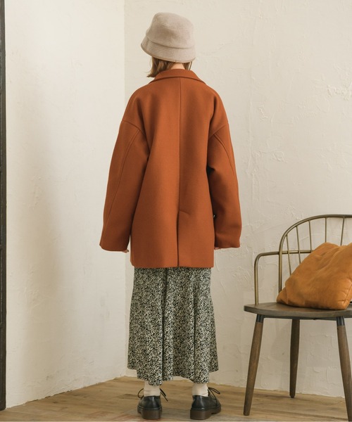 RETRO GIRL（レトロガール）の「フェイクウールテーラードジャケット（チェスターコート・レディース・オフホワイト/レッド/ブラック系その他/ブラウン系その他・FREE）」の7枚目の写真