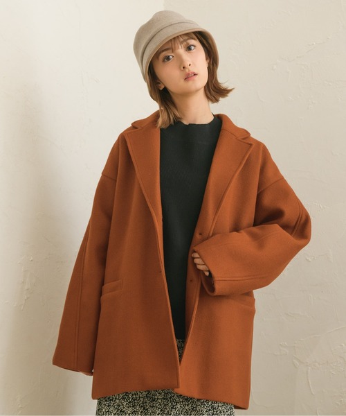 RETRO GIRL（レトロガール）の「フェイクウールテーラードジャケット（チェスターコート・レディース・オフホワイト/レッド/ブラック系その他/ブラウン系その他・FREE）」の19枚目の写真