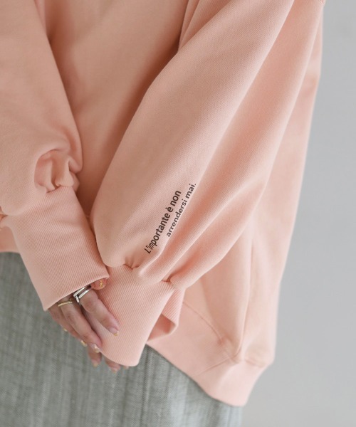 Bab（バブ）の「カレッジロゴビックシルエットスウェット（スウェット・レディース・ネイビー/ピンク/杢グレー・M）」の5枚目の写真