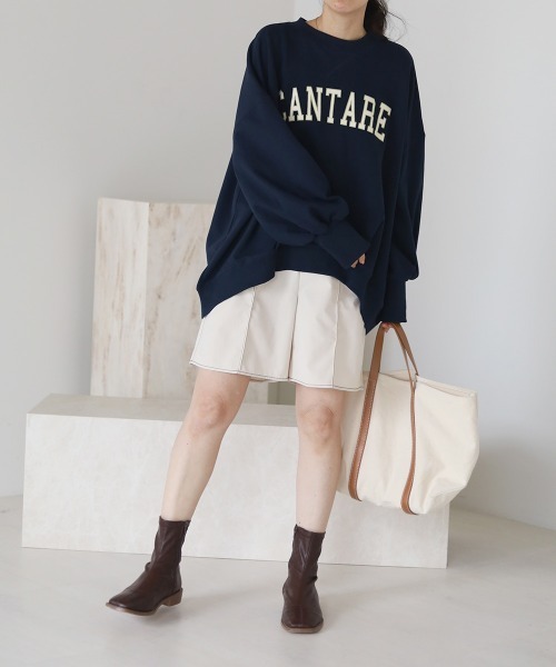 Bab（バブ）の「カレッジロゴビックシルエットスウェット（スウェット・レディース・ネイビー/ピンク/杢グレー・M）」の14枚目の写真