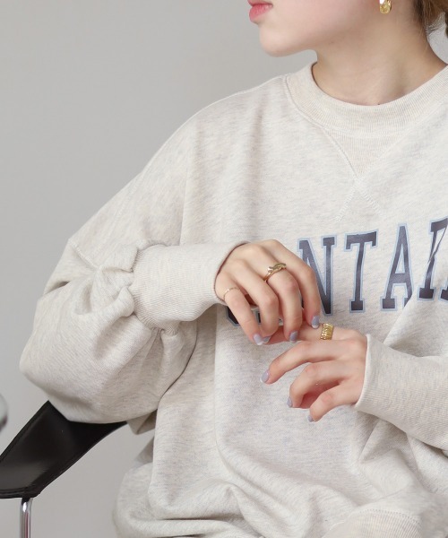 Bab（バブ）の「カレッジロゴビックシルエットスウェット（スウェット・レディース・ネイビー/ピンク/杢グレー・M）」の7枚目の写真