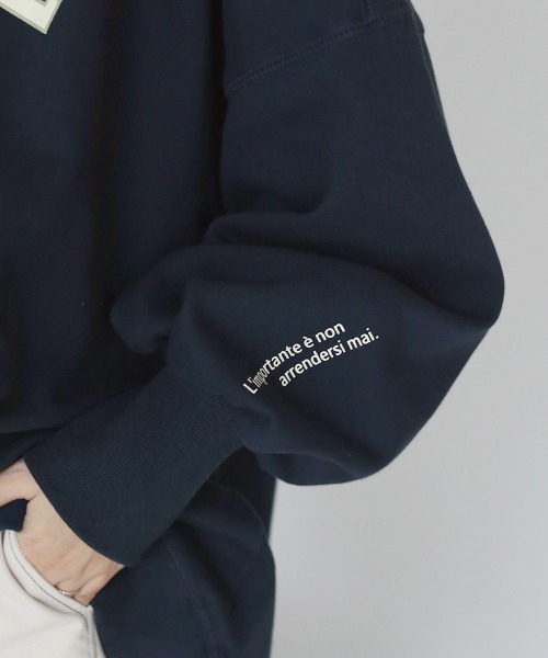 Bab（バブ）の「カレッジロゴビックシルエットスウェット（スウェット・レディース・ネイビー/ピンク/杢グレー・M）」の8枚目の写真