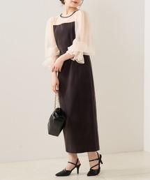 【SALON by Chico限定】配色シースルータイトロングドレス