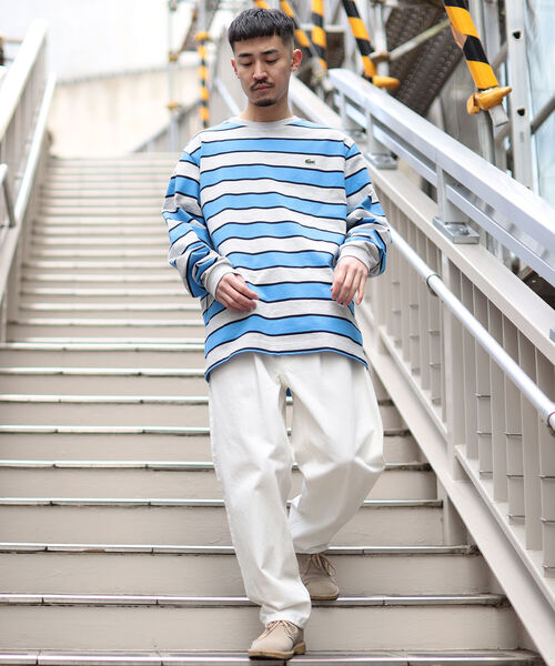 BEAMS(ビームス)の「LACOSTE × BEAMS / 別注 Border Long Sleeve T-shirt(Tシャツ/カットソー・メンズ・ホワイト/ライトブルー/ネイビー・1/2/4/3/5)」の8枚目の写真