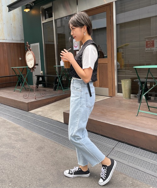 StyleSea(スタイルシー)の「ふくれジャガードショートジレ&Tシャツセット(ベスト・レディース・ブラック/オフホワイト/ピンクベージュ/ライトベージュ・MEDIUM)」の17枚目の写真