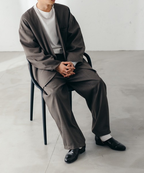 epnok(エプノック)の「メランジツイルバギーワイドパンツ(スラックス・メンズ・チャコールグレー/グレイッシュベージュ/グレイッシュブルー・SMALL/MEDIUM/LARGE)」の11枚目の写真