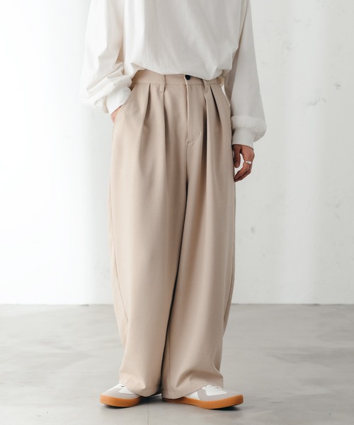 epnok(エプノック)の「メランジツイルバギーワイドパンツ(スラックス・メンズ・チャコールグレー/グレイッシュベージュ/グレイッシュブルー・SMALL/MEDIUM/LARGE)」の20枚目の写真