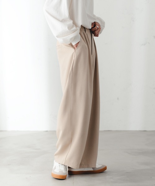 K8.0BASEBALL9 ベージュ リネン ワイドパンツ WOMEN その他のパンツ