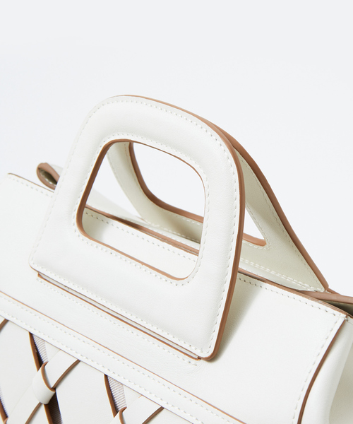 LOWELL things(ロウェル シングス)の「Kouti/レザーメッシュバスケット2WAY BAG(ハンドバッグ・レディース・アイボリー/イエロー・フリー)」の3枚目の写真