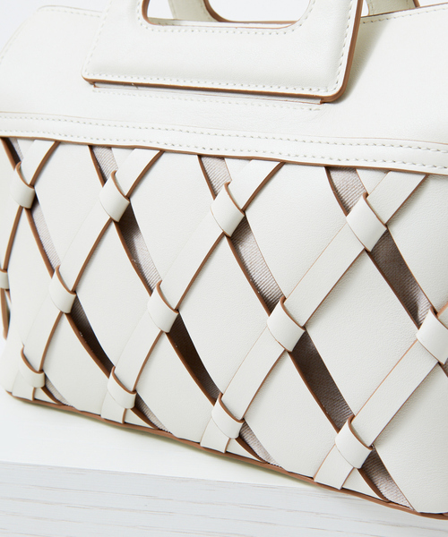LOWELL things(ロウェル シングス)の「Kouti/レザーメッシュバスケット2WAY BAG(ハンドバッグ・レディース・アイボリー/イエロー・フリー)」の4枚目の写真