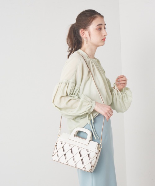 LOWELL things(ロウェル シングス)の「Kouti/レザーメッシュバスケット2WAY BAG(ハンドバッグ・レディース・アイボリー/イエロー・フリー)」の17枚目の写真
