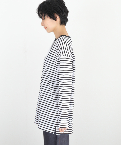 journal standard L'essage(ジャーナルスタンダードレサージュ)の「110/2ボーダープルオーバー(Tシャツ/カットソー・レディース・ブラック系その他/ブラック・FREE)」の13枚目の写真