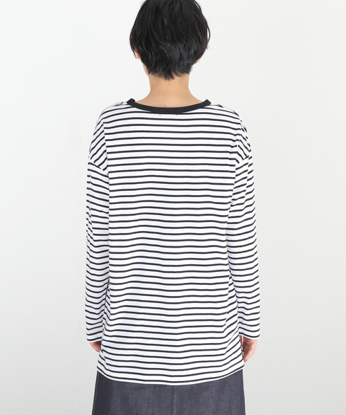 journal standard L'essage(ジャーナルスタンダードレサージュ)の「110/2ボーダープルオーバー(Tシャツ/カットソー・レディース・ブラック系その他/ブラック・FREE)」の14枚目の写真
