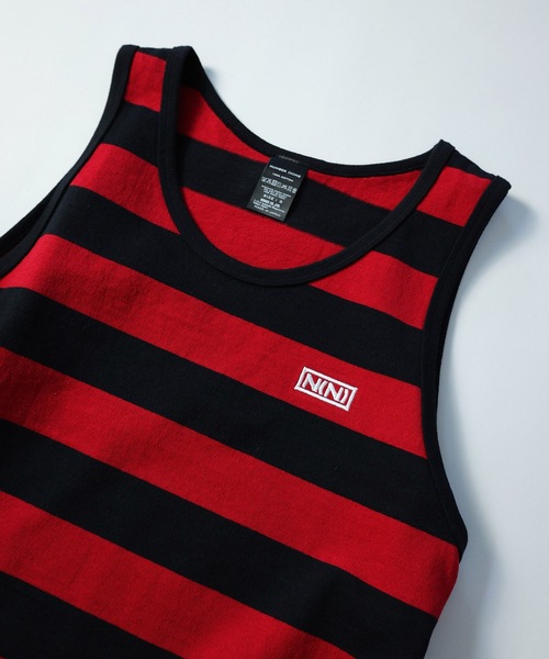 NUMBER (N)INE(ナンバーナイン)の「WIDE STRIPED LONG TANK TOP(タンクトップ・メンズ・ブラック×ホワイト/ブラック×レッド/ネイビー×ホワイト・2/4/3)」の6枚目の写真
