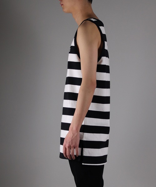 NUMBER (N)INE(ナンバーナイン)の「WIDE STRIPED LONG TANK TOP(タンクトップ・メンズ・ブラック×ホワイト/ブラック×レッド/ネイビー×ホワイト・2/4/3)」の11枚目の写真