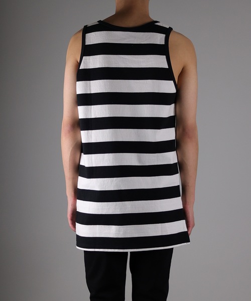 NUMBER (N)INE(ナンバーナイン)の「WIDE STRIPED LONG TANK TOP(タンクトップ・メンズ・ブラック×ホワイト/ブラック×レッド/ネイビー×ホワイト・2/4/3)」の12枚目の写真