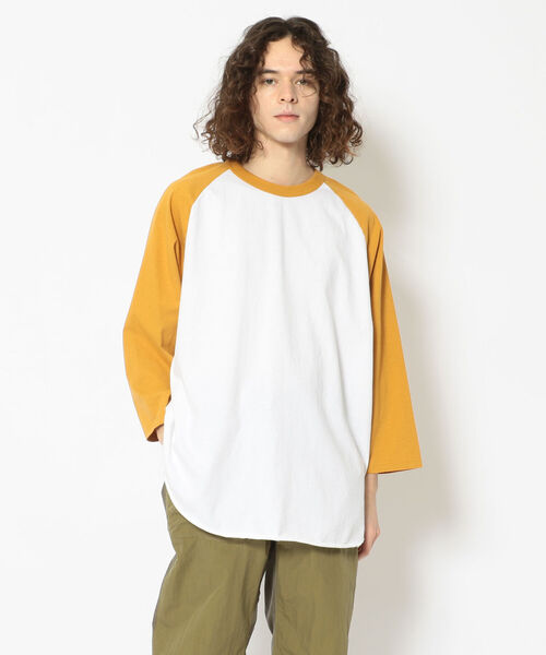 WALLA WALLA SPORT（ワラワラスポーツ）の「WALLA WALLA SPORT/ワラワラスポーツ　3/4 BASEBALL TEE 2TONE　3/4ベースボールT2トーン（Tシャツ/カットソー・メンズ・ネイビー/グレー/ゴールド/グリーン・14）」の4枚目の写真