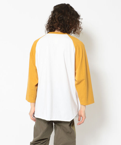 WALLA WALLA SPORT（ワラワラスポーツ）の「WALLA WALLA SPORT/ワラワラスポーツ　3/4 BASEBALL TEE 2TONE　3/4ベースボールT2トーン（Tシャツ/カットソー・メンズ・ネイビー/グレー/ゴールド/グリーン・14）」の5枚目の写真