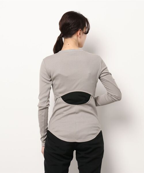 CLANE（クラネ）の「BACK OPEN RIB TOPS（Tシャツ/カットソー