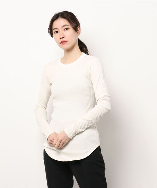 CLANE（クラネ）の「BACK OPEN RIB TOPS（Tシャツ/カットソー・レディース・アイボリー/ベージュ/ブラック・1/2）」の6枚目の写真