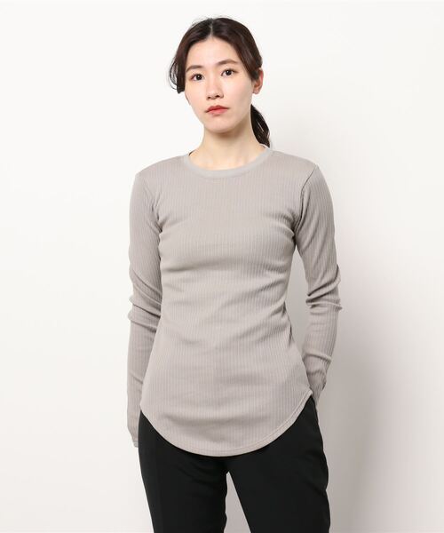 CLANE（クラネ）の「BACK OPEN RIB TOPS（Tシャツ/カットソー