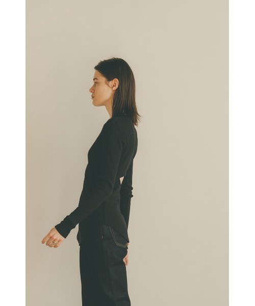 トップス CLANE BACK OPEN RIB TOPS CLANE - BACK OPEN RIB TOPS - BEIGE | ADDICT WEB SHOP