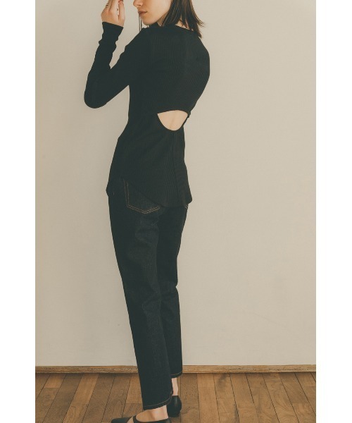 CLANE（クラネ）の「BACK OPEN RIB TOPS（Tシャツ/カットソー