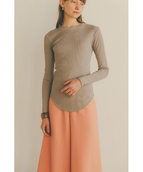 CLANE（クラネ）の「BACK OPEN RIB TOPS（Tシャツ/カットソー