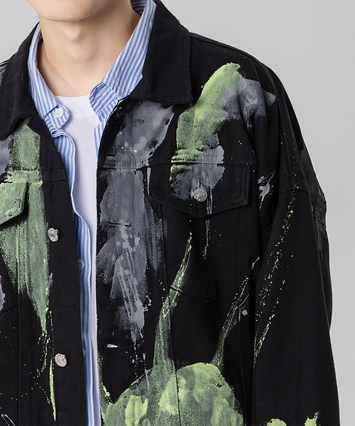 INTERPLAY(インタープレイ)の「【INTERPLAY】蛍光ペイントジャケット(デニムジャケット・メンズ・ホワイト/ブラック・FREE)」の6枚目の写真