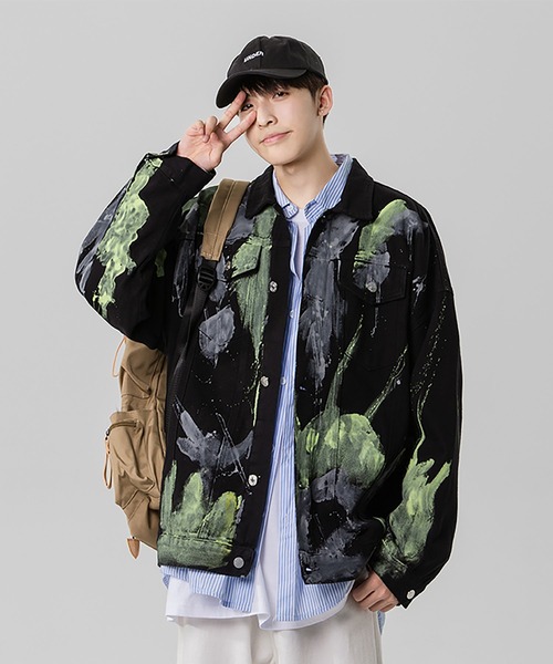 INTERPLAY(インタープレイ)の「【INTERPLAY】蛍光ペイントジャケット(デニムジャケット・メンズ・ホワイト/ブラック・FREE)」の12枚目の写真