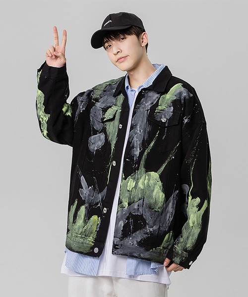 INTERPLAY(インタープレイ)の「【INTERPLAY】蛍光ペイントジャケット(デニムジャケット・メンズ・ホワイト/ブラック・FREE)」の13枚目の写真