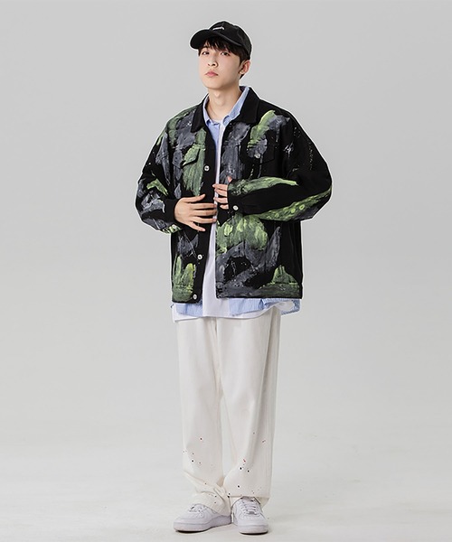 INTERPLAY(インタープレイ)の「【INTERPLAY】蛍光ペイントジャケット(デニムジャケット・メンズ・ホワイト/ブラック・FREE)」の14枚目の写真