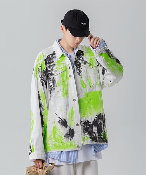 INTERPLAY(インタープレイ)の「【INTERPLAY】蛍光ペイントジャケット(デニムジャケット・メンズ・ホワイト/ブラック・FREE)」の15枚目の写真