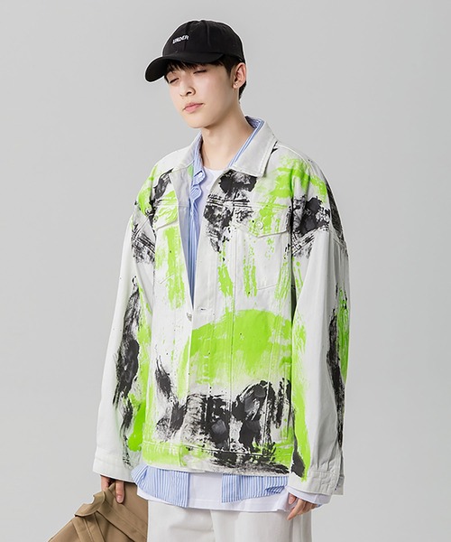 INTERPLAY(インタープレイ)の「【INTERPLAY】蛍光ペイントジャケット(デニムジャケット・メンズ・ホワイト/ブラック・FREE)」の16枚目の写真
