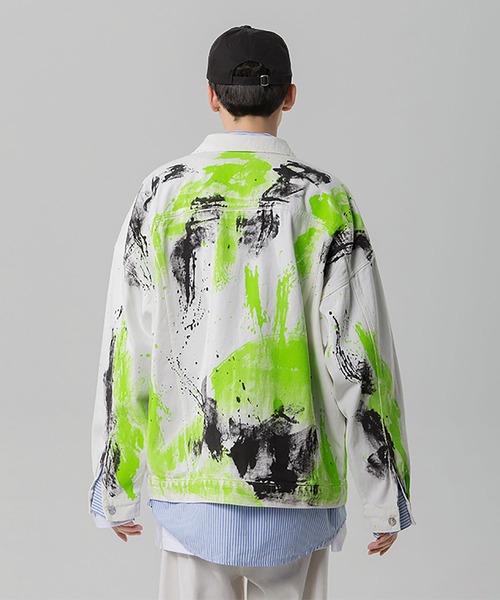 INTERPLAY(インタープレイ)の「【INTERPLAY】蛍光ペイントジャケット(デニムジャケット・メンズ・ホワイト/ブラック・FREE)」の17枚目の写真