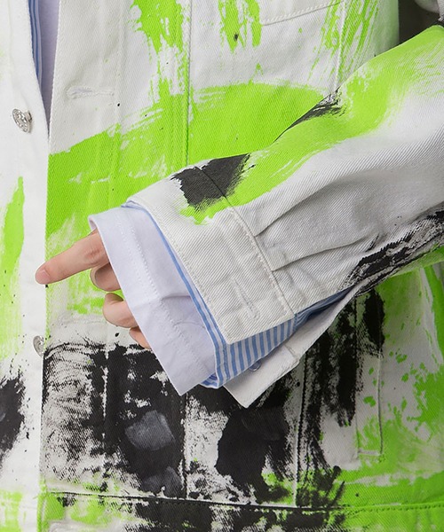 INTERPLAY(インタープレイ)の「【INTERPLAY】蛍光ペイントジャケット(デニムジャケット・メンズ・ホワイト/ブラック・FREE)」の19枚目の写真