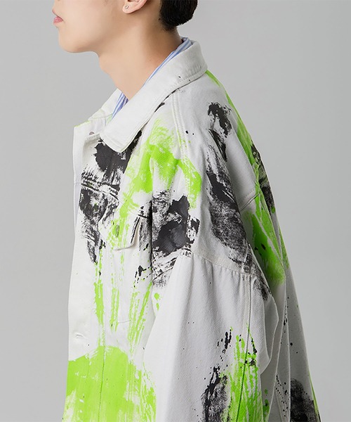 INTERPLAY(インタープレイ)の「【INTERPLAY】蛍光ペイントジャケット(デニムジャケット・メンズ・ホワイト/ブラック・FREE)」の20枚目の写真