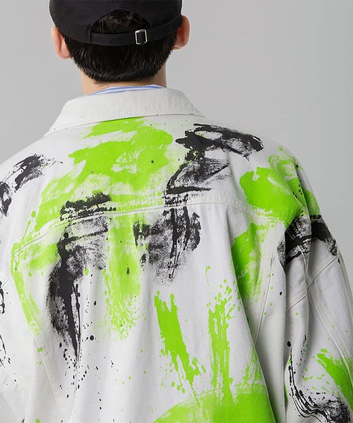 INTERPLAY(インタープレイ)の「【INTERPLAY】蛍光ペイントジャケット(デニムジャケット・メンズ・ホワイト/ブラック・FREE)」の21枚目の写真
