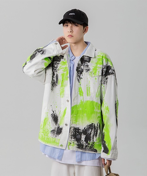 INTERPLAY(インタープレイ)の「【INTERPLAY】蛍光ペイントジャケット(デニムジャケット・メンズ・ホワイト/ブラック・FREE)」の22枚目の写真