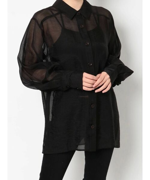 MURUA（ムルーア）の「バックスリットシアーシャツ（シャツ/ブラウス・レディース・ホワイト/ブラック/イエロー・FREE）」の20枚目の写真