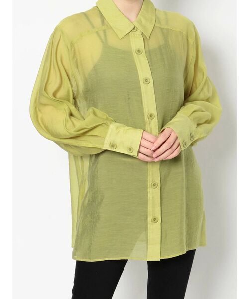 MURUA（ムルーア）の「バックスリットシアーシャツ（シャツ/ブラウス・レディース・ホワイト/ブラック/イエロー・FREE）」の18枚目の写真