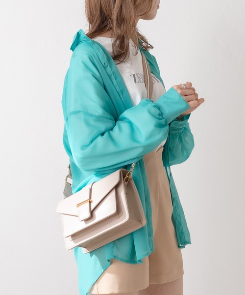 OLIVE des OLIVE(オリーブデオリーブ)の「ラインベルトショルダー(ショルダーバッグ・レディース・ベージュ/オフホワイト/サックスブルー・FREE)」の6枚目の写真